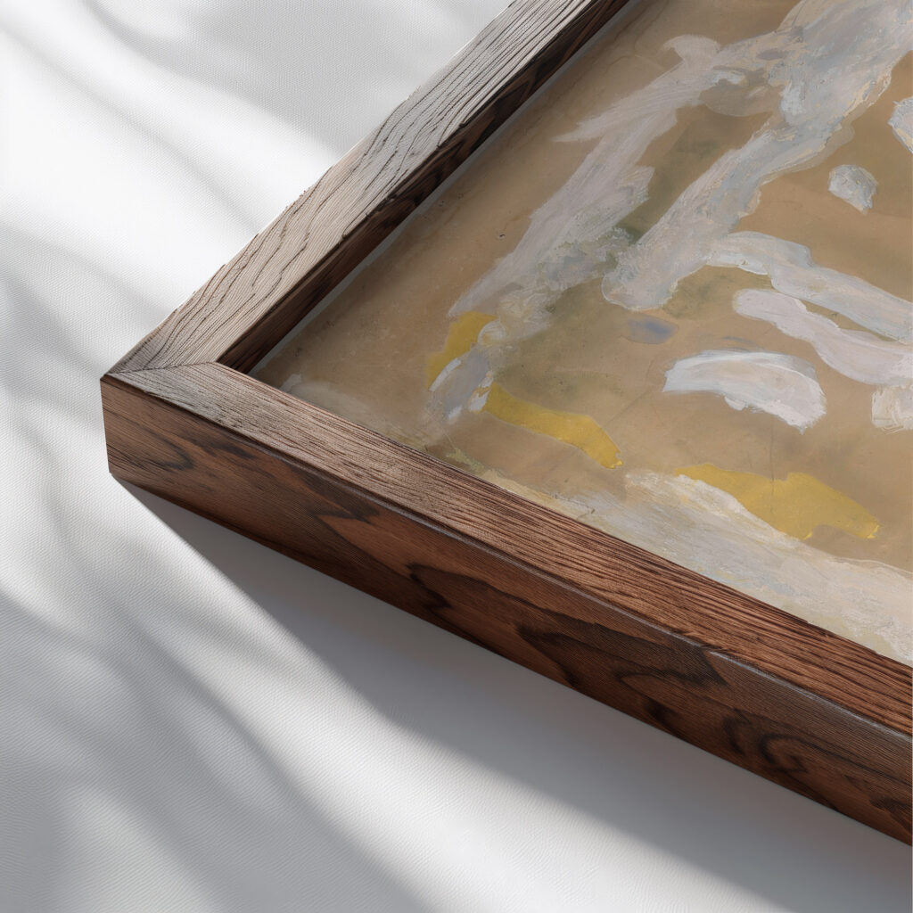 Pale Face with Red Hair Jules Schmalzigaug close up dark wood mockup