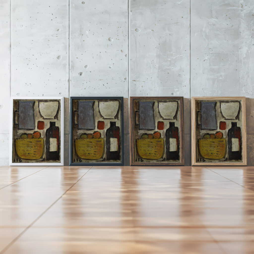 Panier aux fruits 1930 Joaquin Torres Garcia framed posters mockup