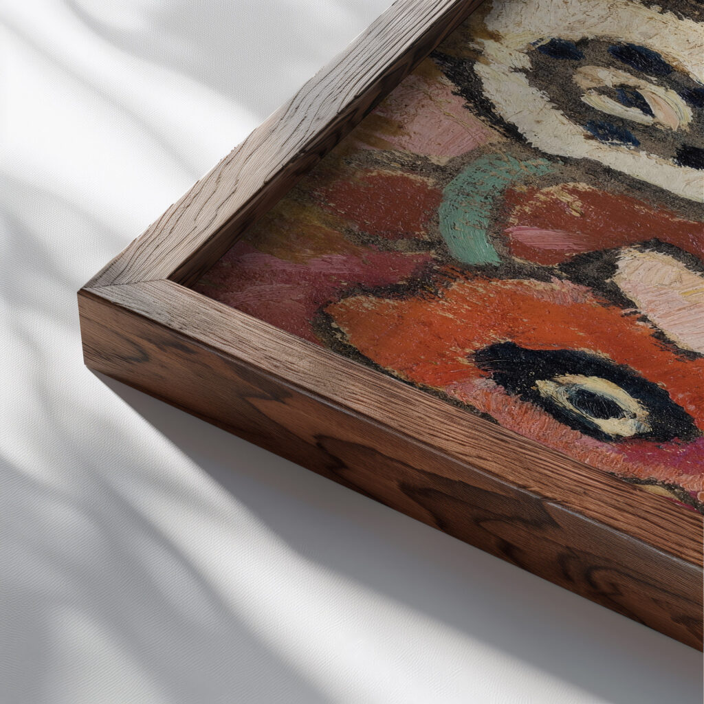 Panneau danemones 1922 Louis Valtat close up dark wood mockup