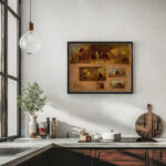 Panneau de six etudes de chariot 1843 1844 Felix Ziem 6 mockup