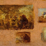 Panneau de six etudes de chariot 1843 1844 Felix Ziem 8 mockup