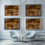 Panneau de six etudes de chariot 1843 1844 Felix Ziem framed posters mockup