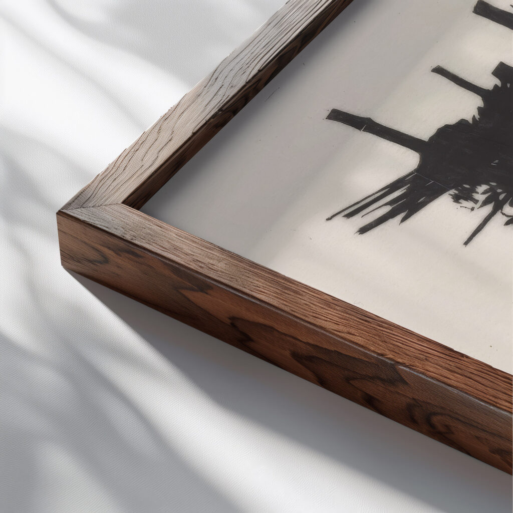 Papoeagraf 1930 Johannes Frederik Engelbert ten Klooster close up dark wood mockup