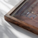 Paradeplatz Zurich 1930 Otto Meyer Amden close up dark wood mockup