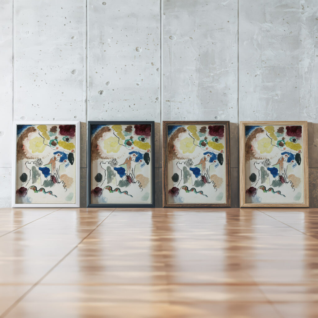 Paradies 1911 Wassily Kandinsky framed posters mockup