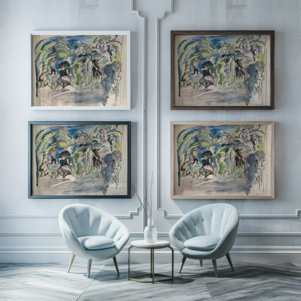 Parc a la Havanne 1917 Jules Pascin framed posters mockup