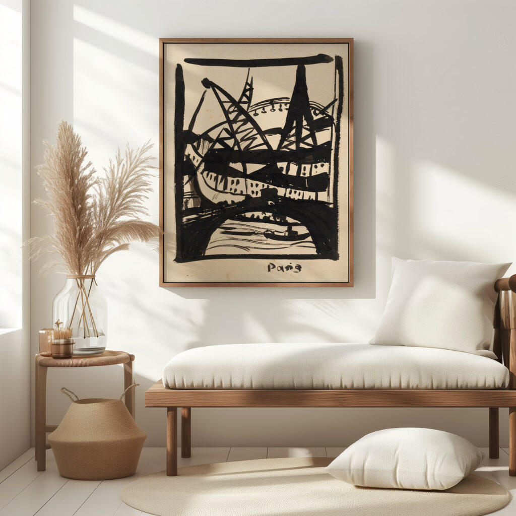 Paris Eiffelturm mit Seinebrucke 1912 Hermann Stenner 5 mockup