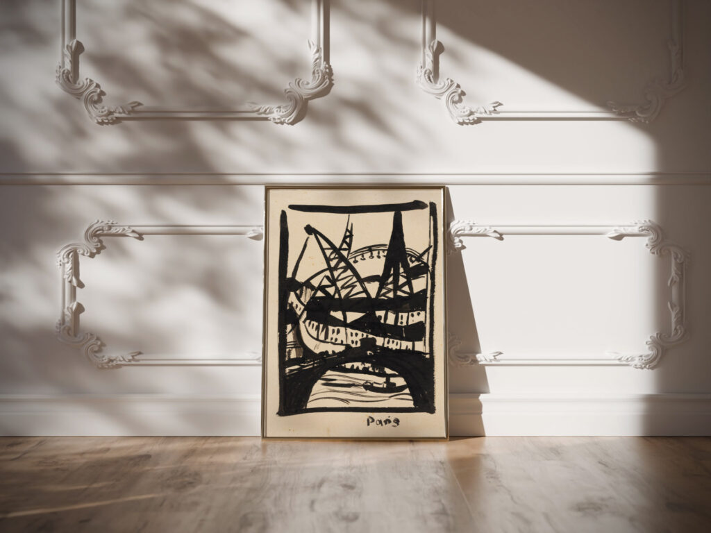 Paris Eiffelturm mit Seinebrucke 1912 Hermann Stenner video mockup