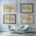 Paris promenade au bois de Boulogne Henri Edmond Cross framed posters mockup