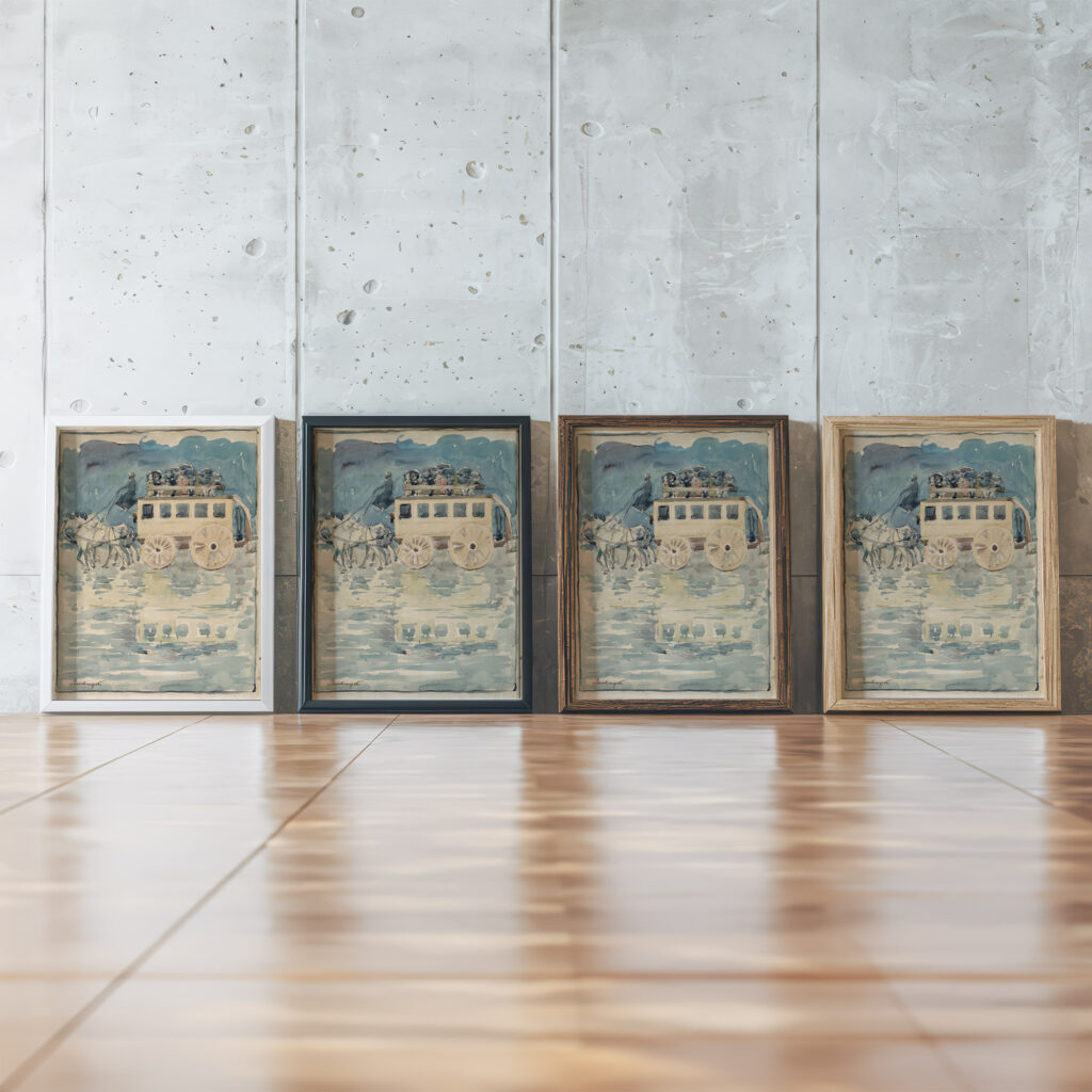 Parisian Omnibus 1893 1894 Maurice Prendergast framed posters mockup
