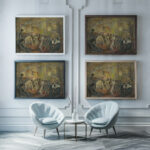 Parisien Cafe 1930 Zolo Palugyay framed posters mockup