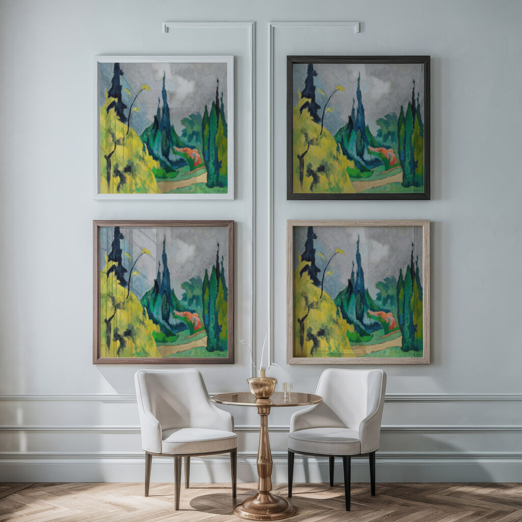 Park Dilborn 1925 1930 Heinrich Nauen framed posters mockup