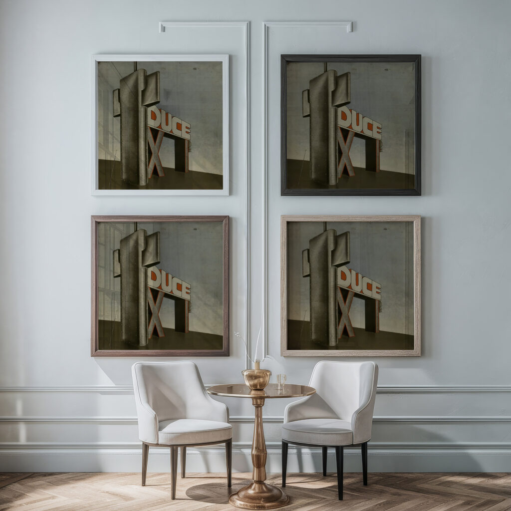 Parole in liberta futuriste olfattive tattili termiche Pl. 14 1932 Filippo Tommaso Marinetti framed posters mockup