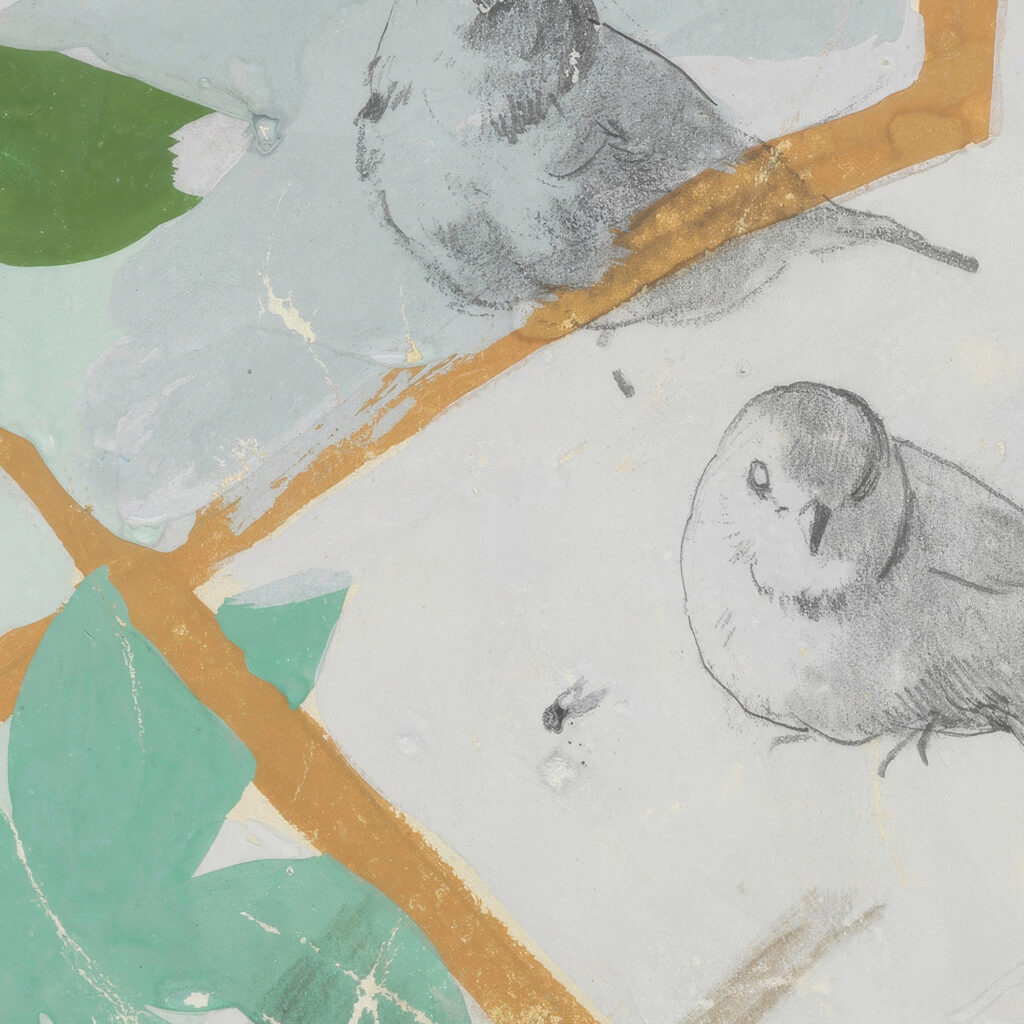 Partial depiction of pink blossoms and green leaves late 19th century Unknown 8 mockup