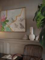 Partial depiction of pink blossoms and green leaves late 19th century Unknown video mockup