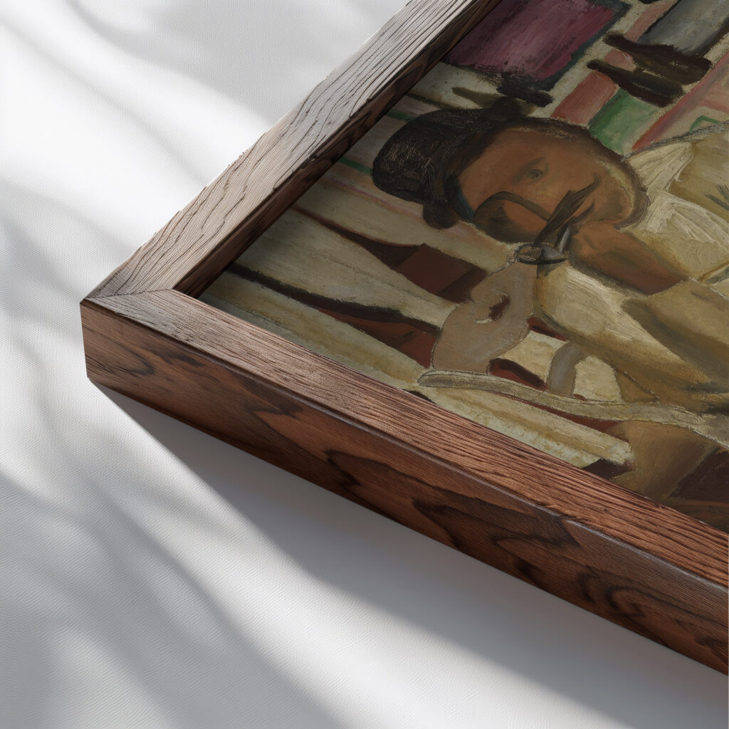 Pastry Stall circa 1922 Constant Permeke close up dark wood mockup