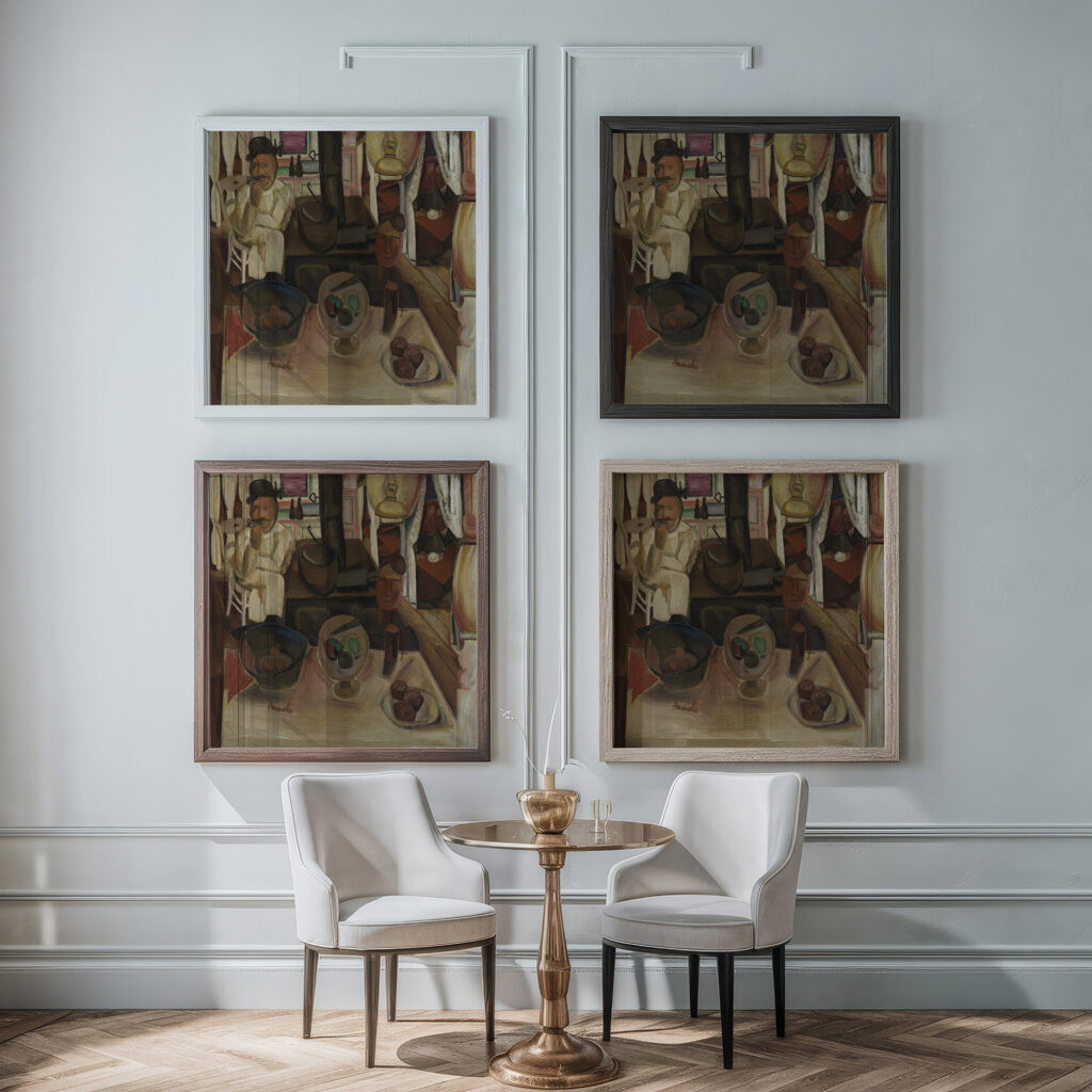 Pastry Stall circa 1922 Constant Permeke framed posters mockup
