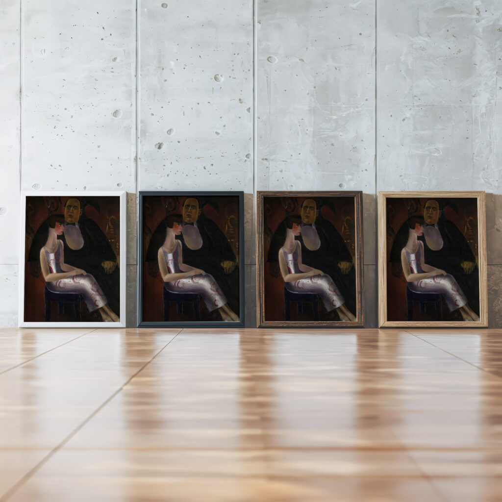 Paul Gustave van Hecke and his Wife Norine De Schrijver 1923 Frits van den Berghe framed posters mockup