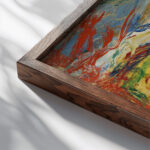 Paysage 1930 Jean Hans Egger close up dark wood mockup