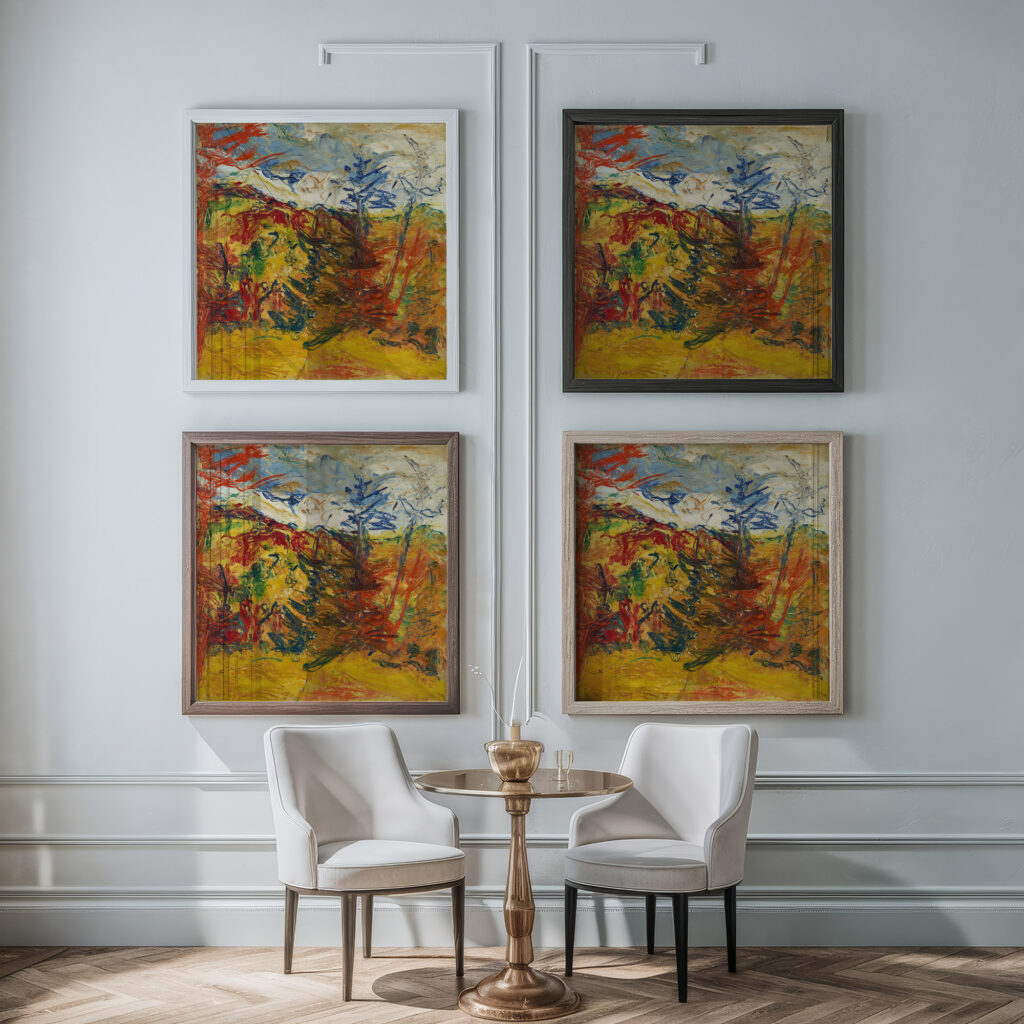 Paysage 1930 Jean Hans Egger framed posters mockup