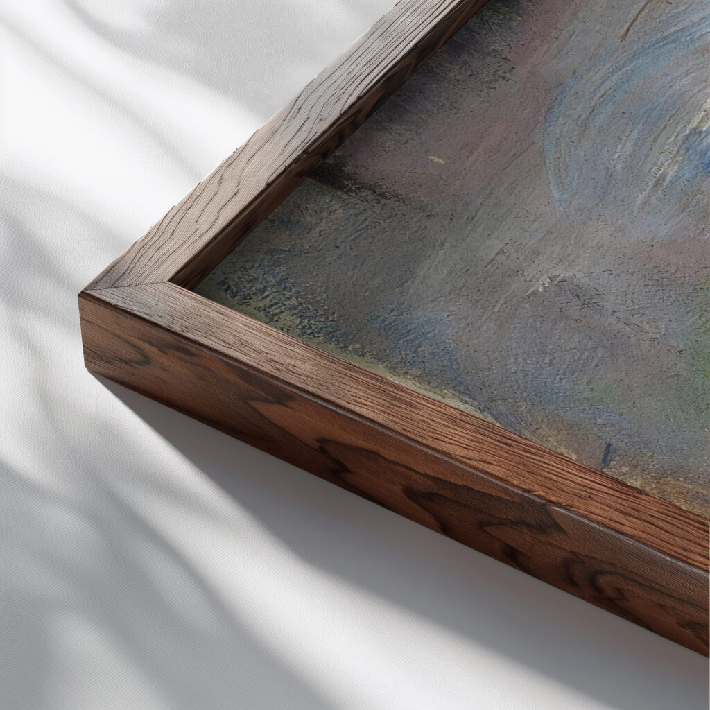 Paysage Bord De Mer Pierre Auguste Renoir close up dark wood mockup