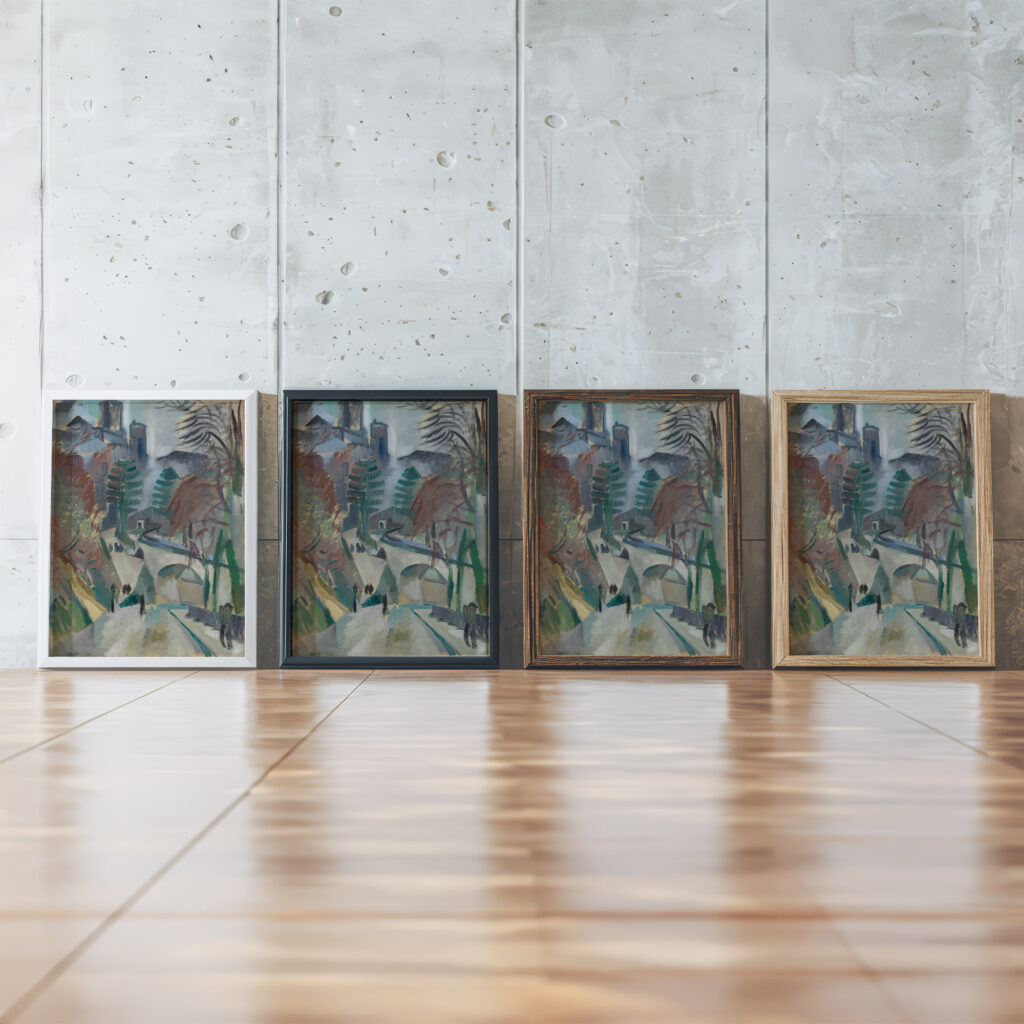 Paysage De Laon 1912 Robert Delaunay framed posters mockup Paysage De Laon 1912 Robert Delaunay framed posters mockup