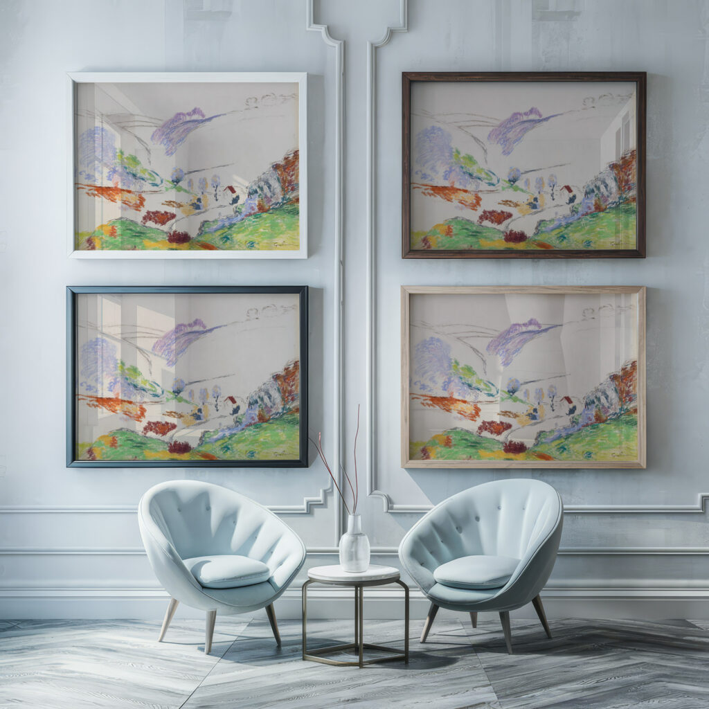 Paysage de la Creuse 1915 Armand Guillaumin framed posters mockup