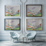 Paysage de la Creuse 1915 Armand Guillaumin framed posters mockup