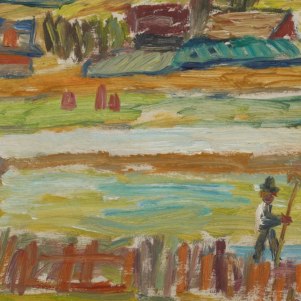 Peasant with a Rake 1937 Sasza Blonder 8 mockup