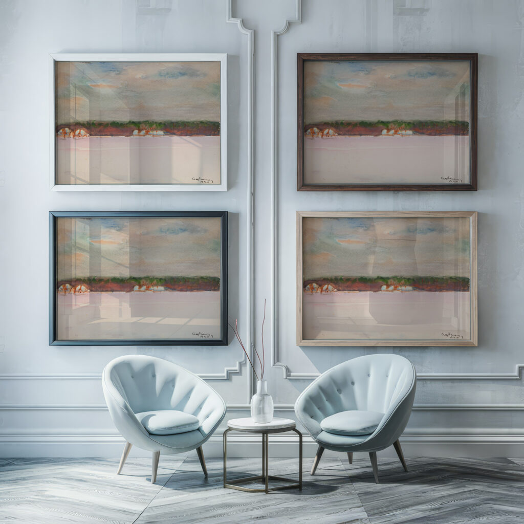 Pejzaz wiejski 1940 Kazimierz Wojtanowicz 1 framed posters mockup