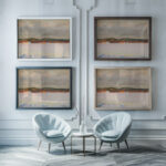 Pejzaz wiejski 1940 Kazimierz Wojtanowicz framed posters mockup