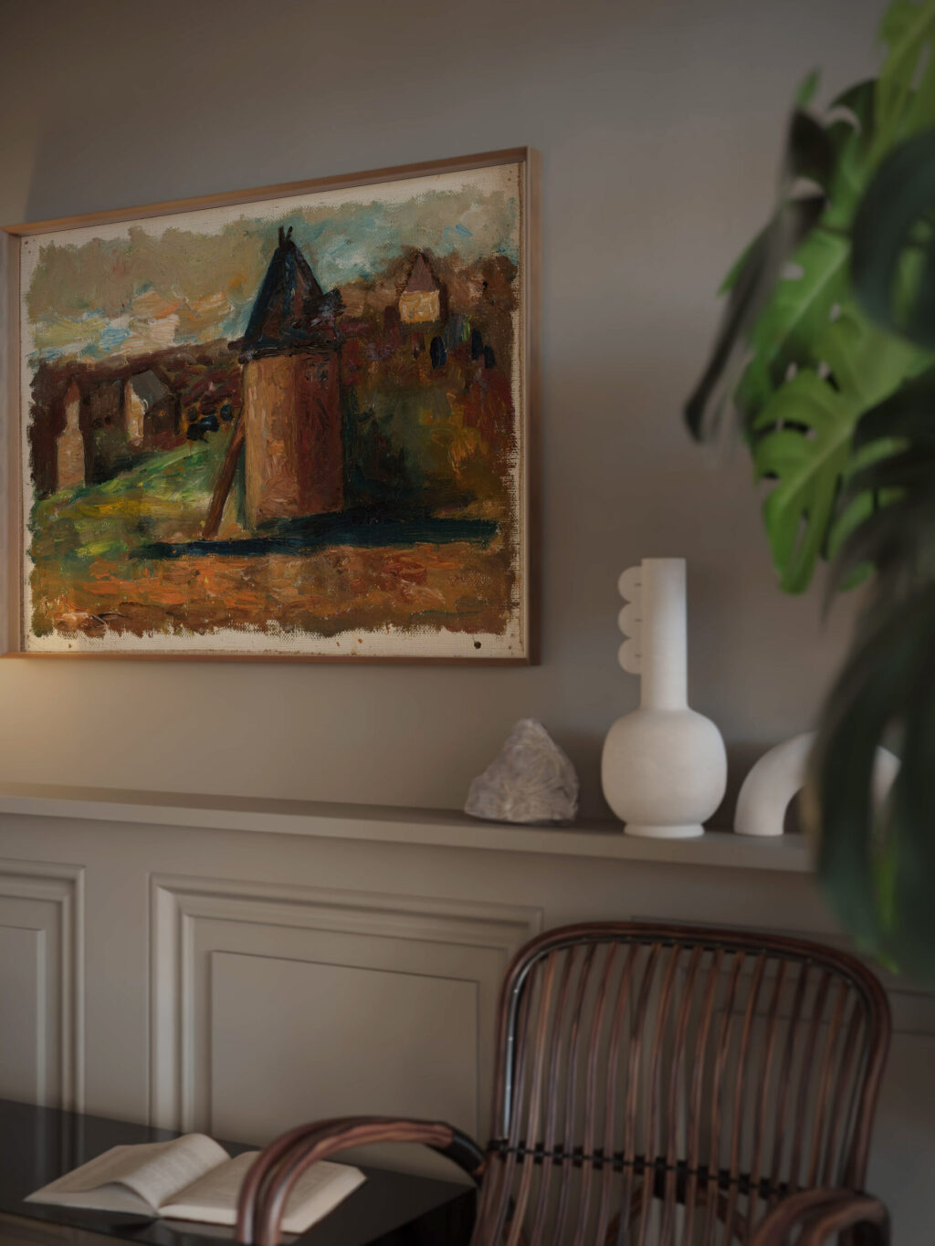 Pejzaz z zabudowaniami miejskimi 1931 Tadeusz Makowski video mockup