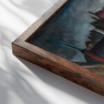 Periferia mesta 1928 Konstantin Bauer close up dark wood mockup