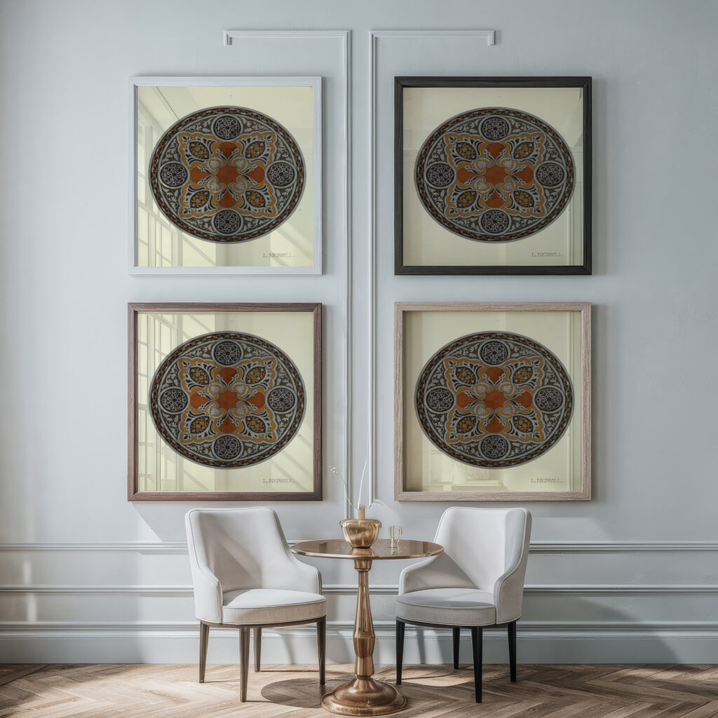 Persian Ornament II ca 1900 Elizabeth A. Nedwill framed posters mockup