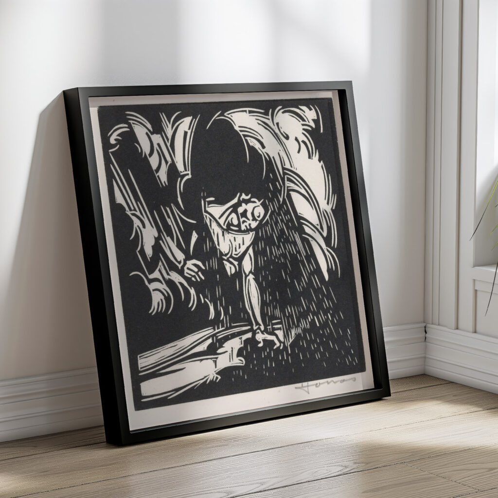 Personificatie van de regen boven een landschap 1921 Henri Jonas 4 mockup