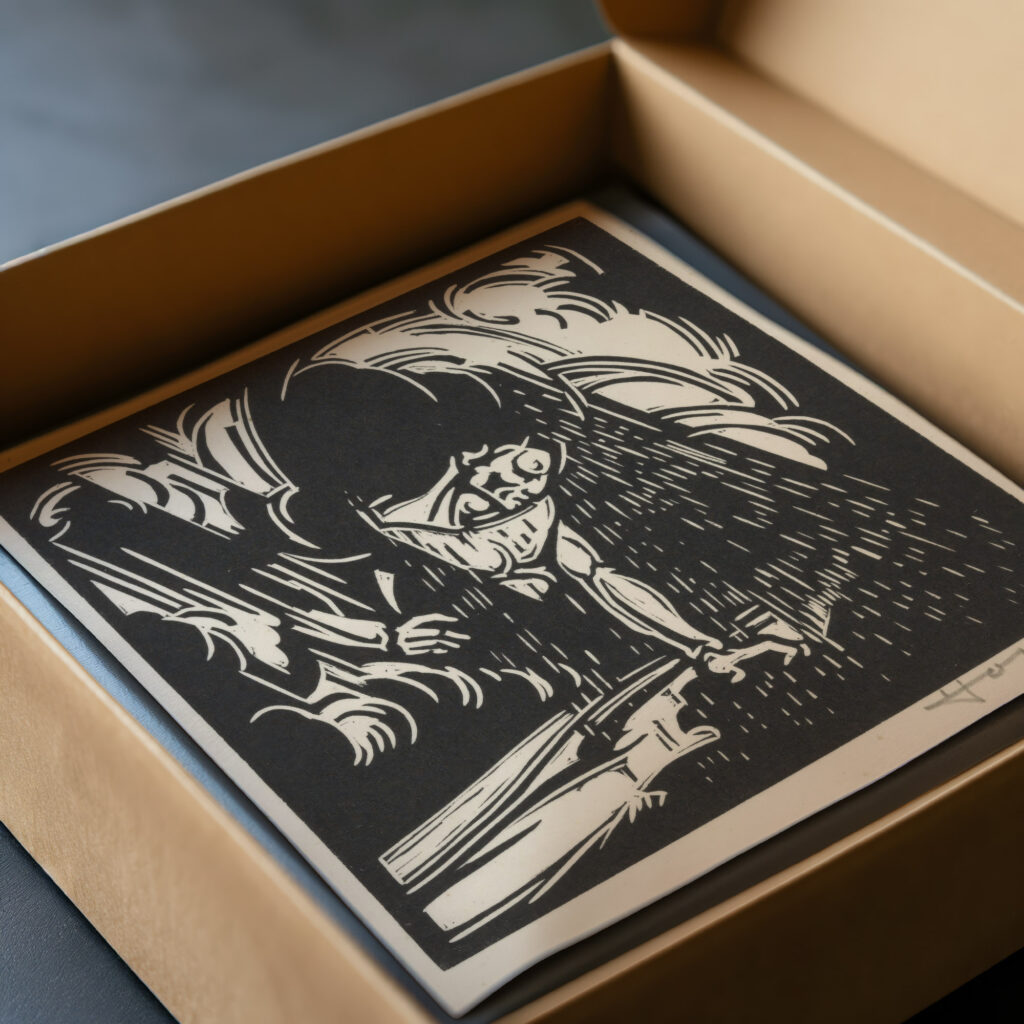 Personificatie van de regen boven een landschap 1921 Henri Jonas video mockup