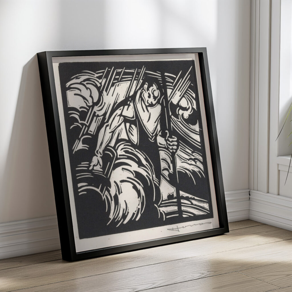 Personificatie van het onweer boven een landschap 1921 Henri Jonas 4 mockup