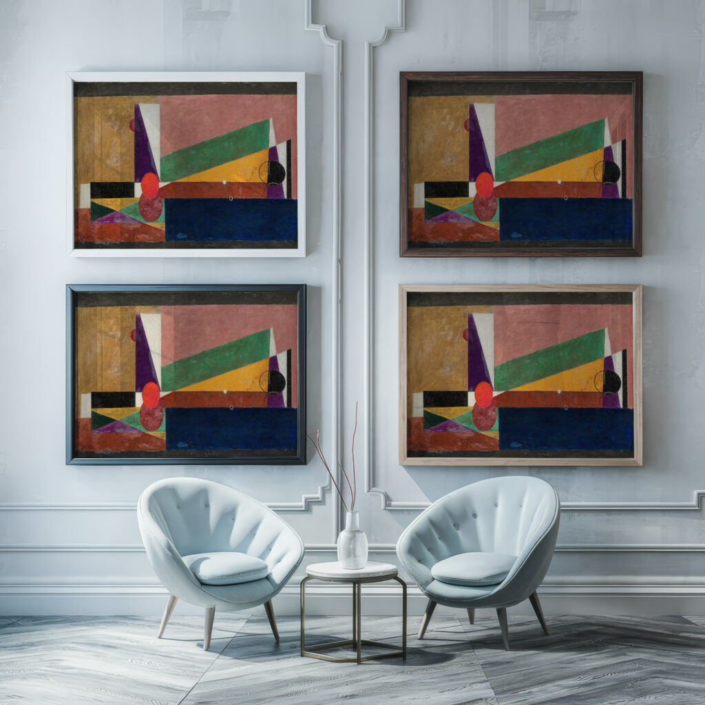 Personnage couche 1921 Georges Valmier framed posters mockup