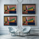 Personnage couche 1921 Georges Valmier framed posters mockup