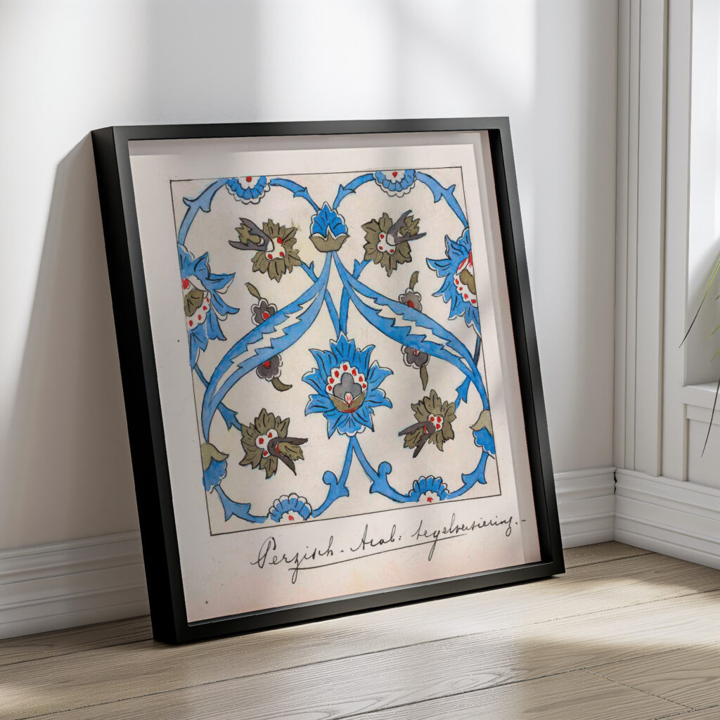 Perzisch Arabische florale tegelversiering 1890 Johanna van de Kamer 4 mockup