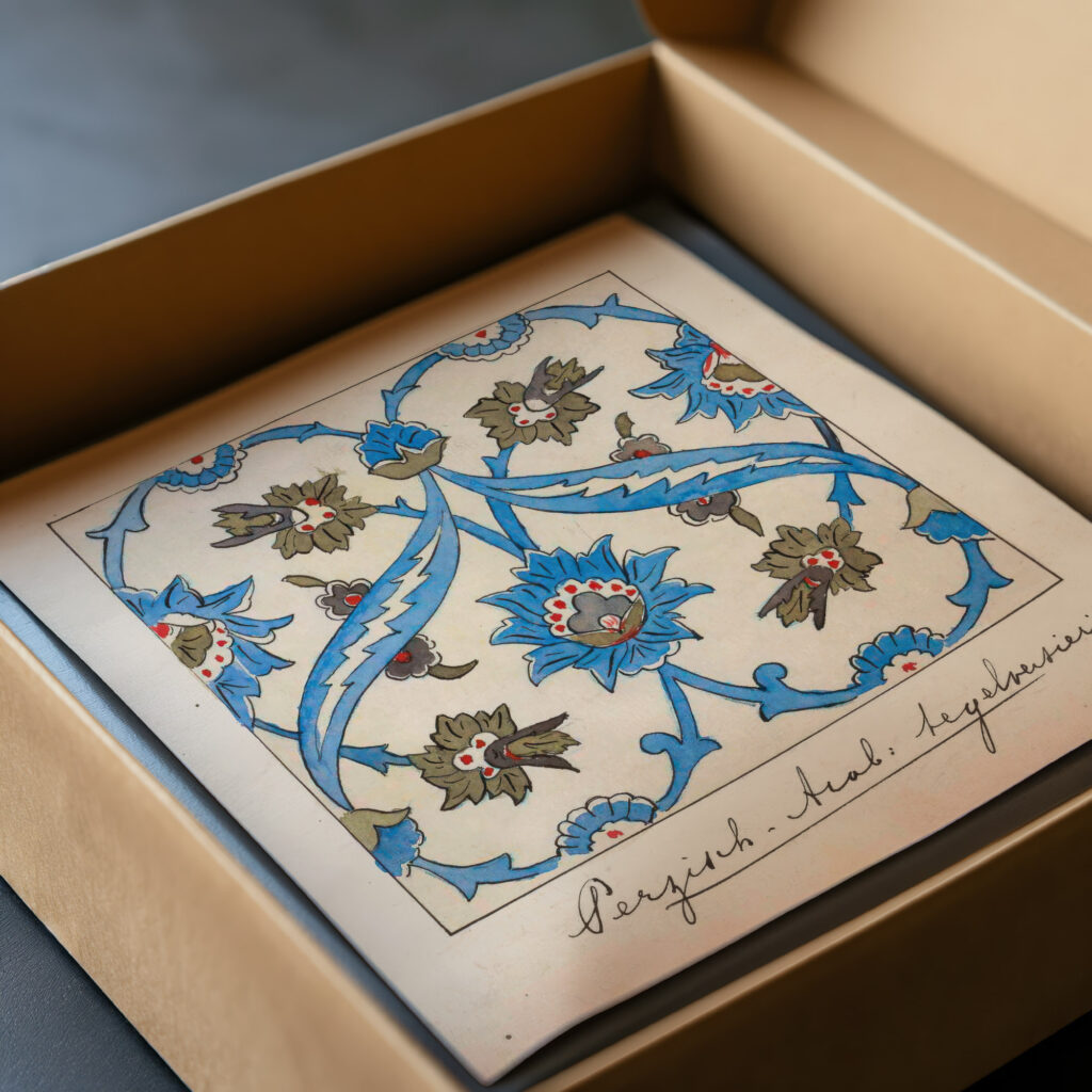 Perzisch Arabische florale tegelversiering 1890 Johanna van de Kamer video mockup