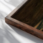 Pestilence section of the triptych Disaster sketch 1870 Adam Chmielowski close up dark wood mockup