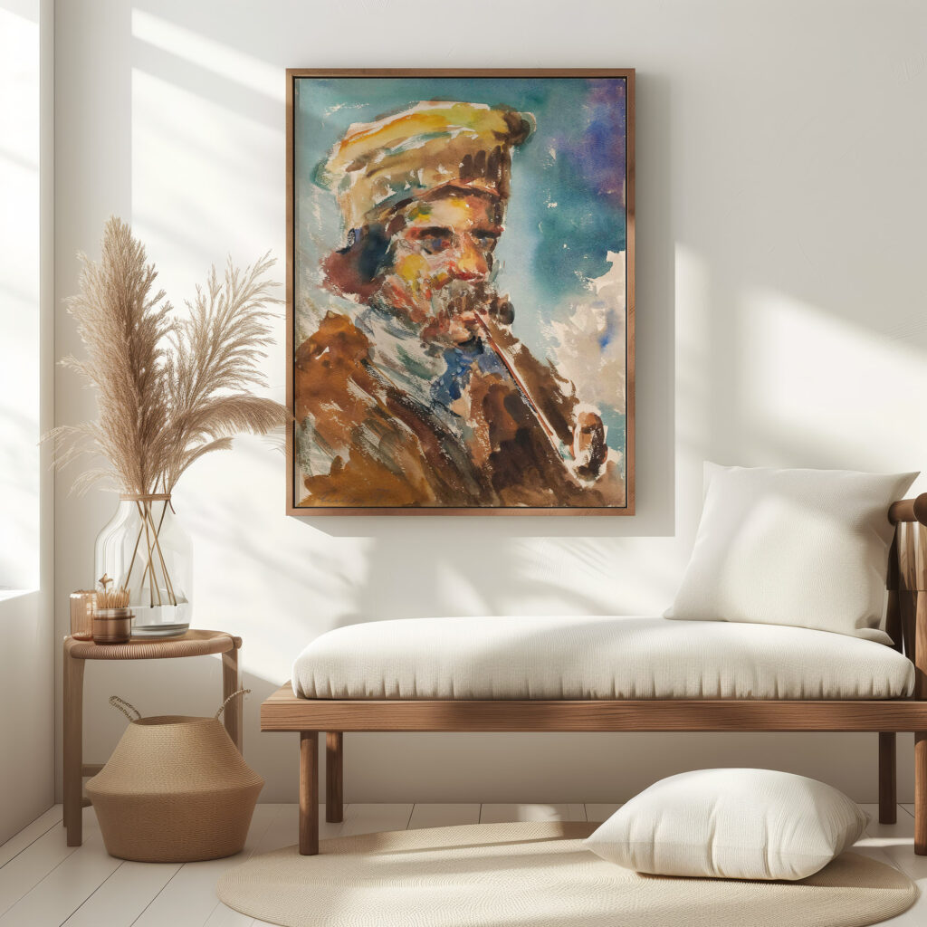 Pfeifenrauchender Bauer 1919 Emil von Gerliczy 5 mockup