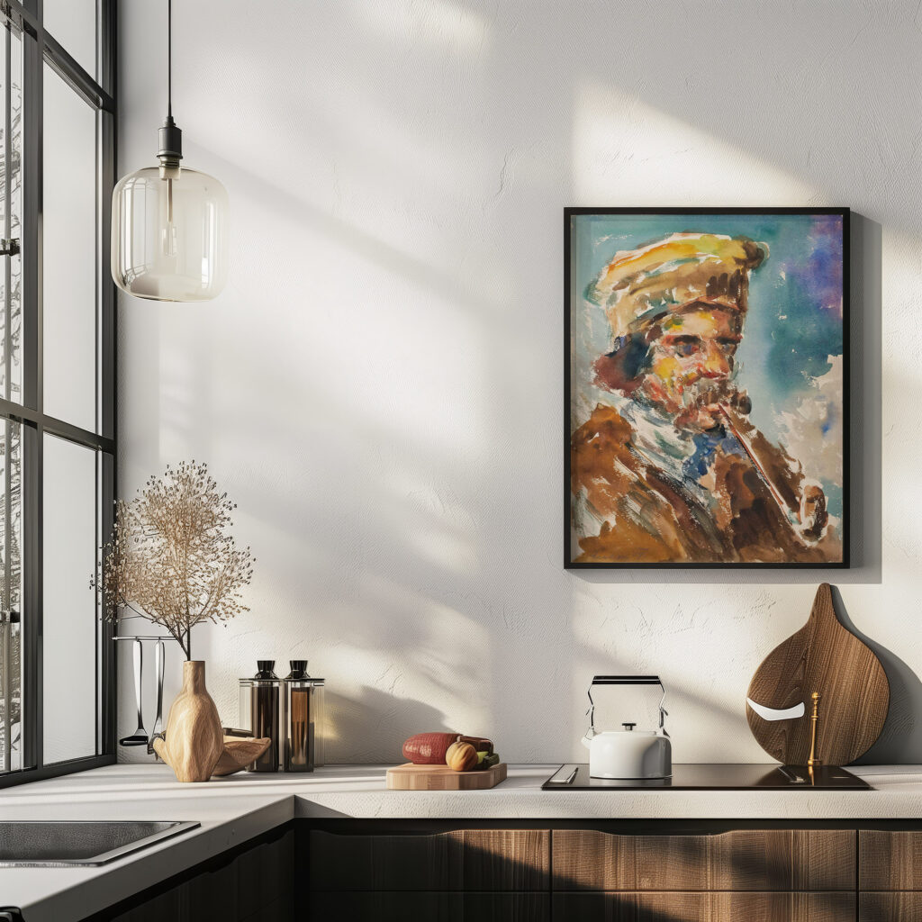 Pfeifenrauchender Bauer 1919 Emil von Gerliczy 6 mockup