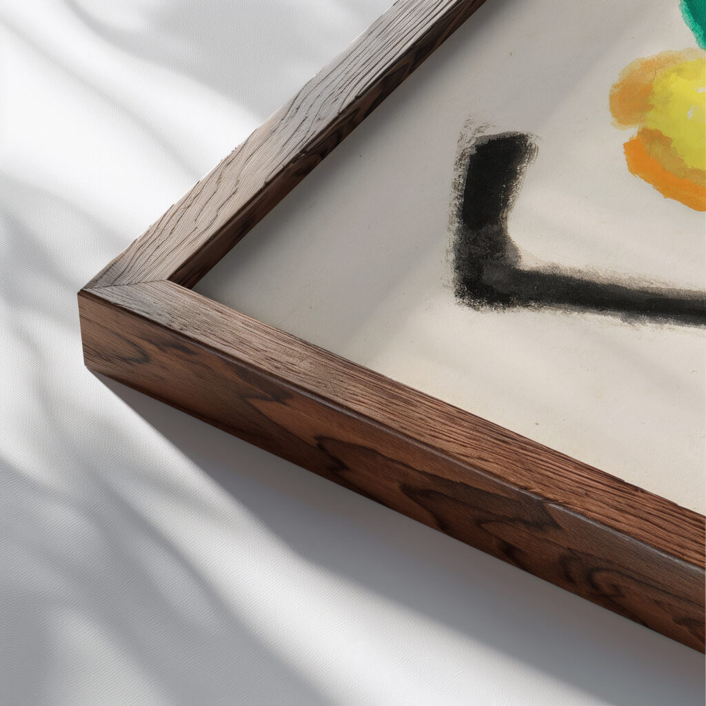 Pferd 1912 Franz Marc close up dark wood mockup