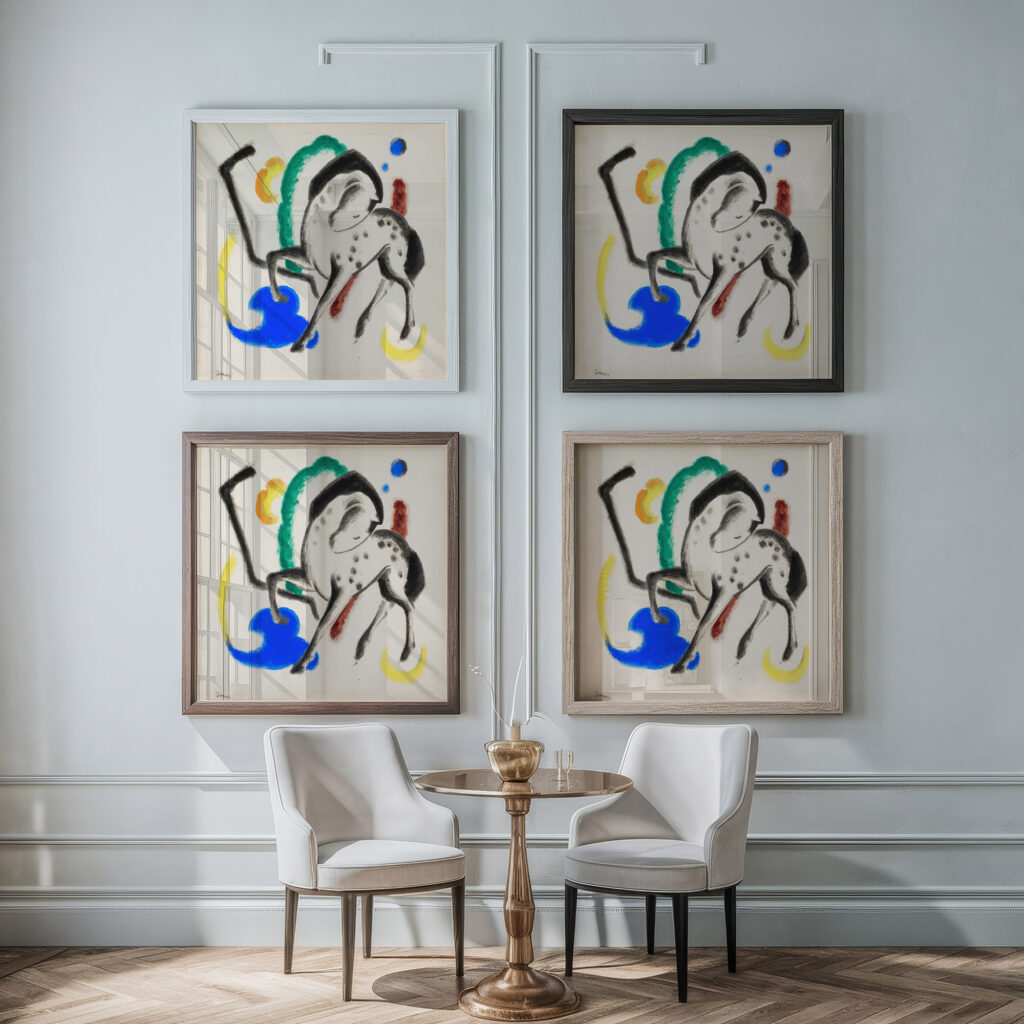 Pferd 1912 Franz Marc framed posters mockup