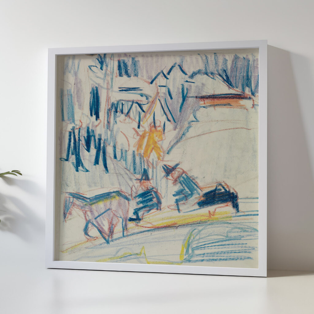 Pferdeschlitten mit zwei Mannern im Hochgebirge 1922 1923 Ernst Ludwig Kirchner 5 mockup