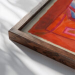 Phantasien eines roten Zimmers around 1923 Karl Wiener close up dark wood mockup