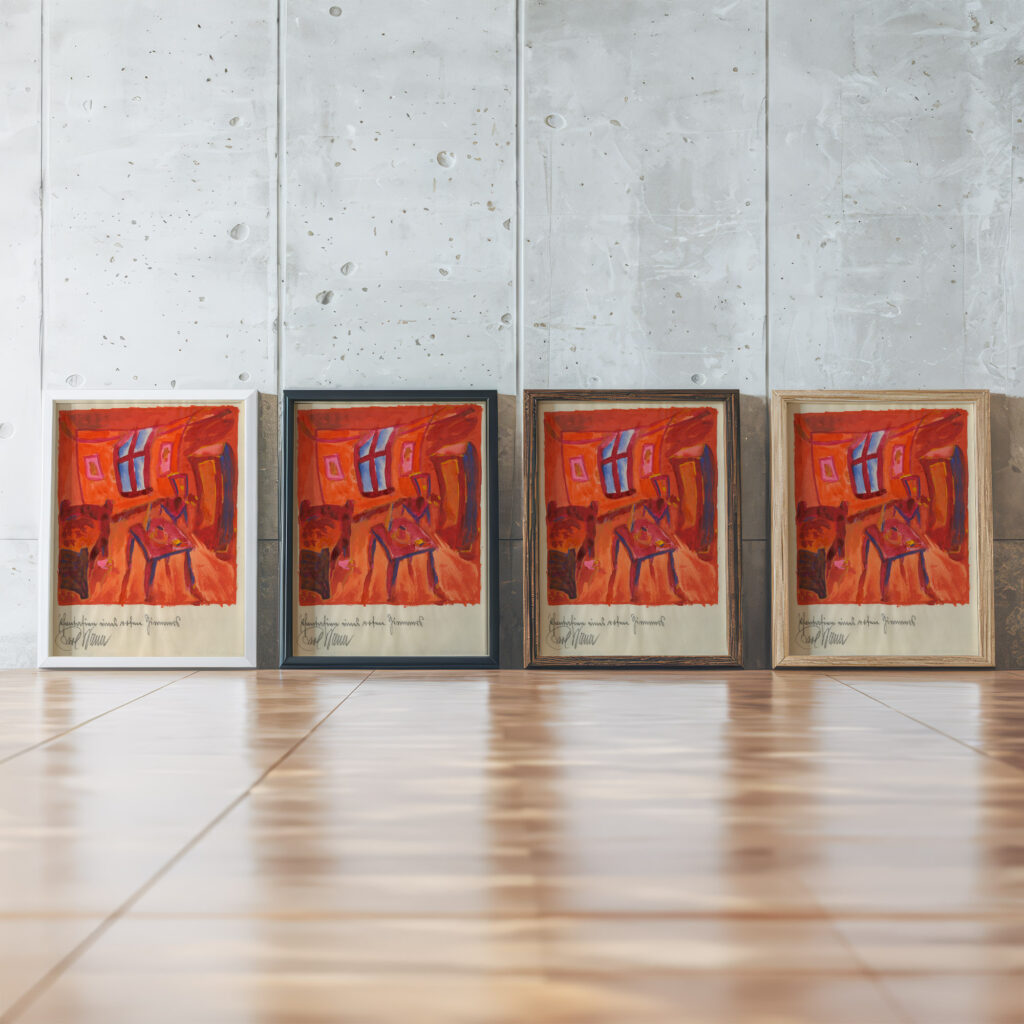 Phantasien eines roten Zimmers around 1923 Karl Wiener framed posters mockup