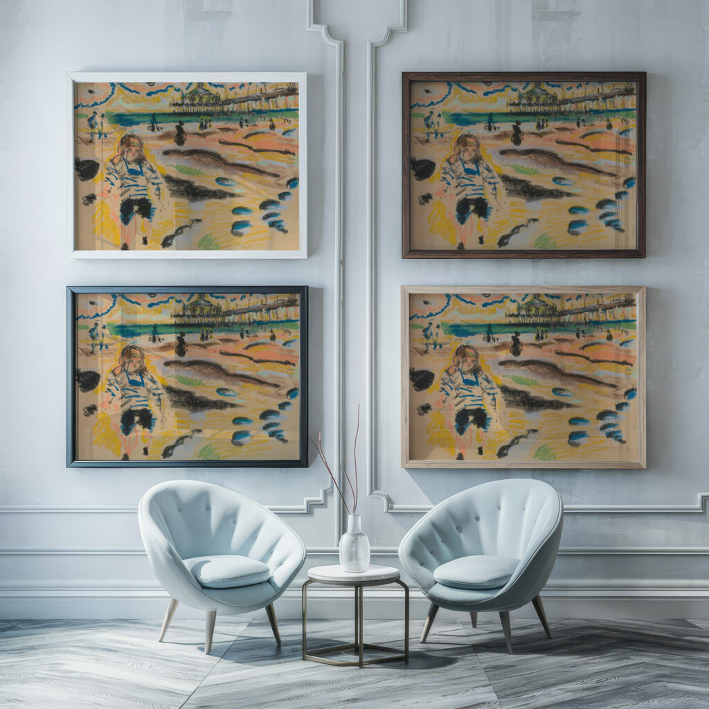 Pier in Scheveningen Jules Schmalzigaug framed posters mockup